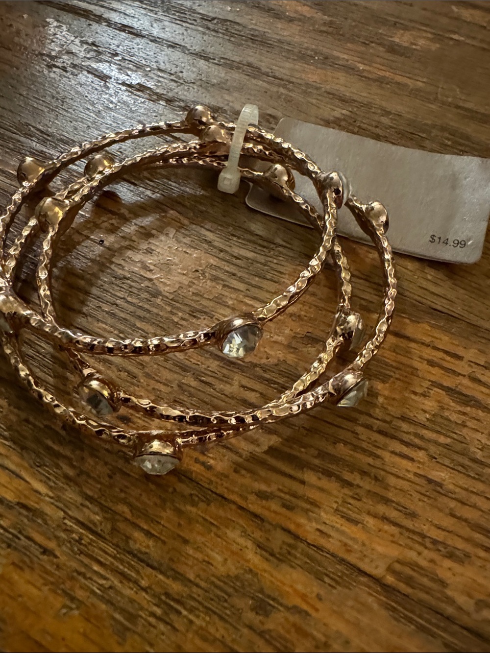 Target Rose Gold Crystal Accent 3 Bangle set - NWT - costume jewelry